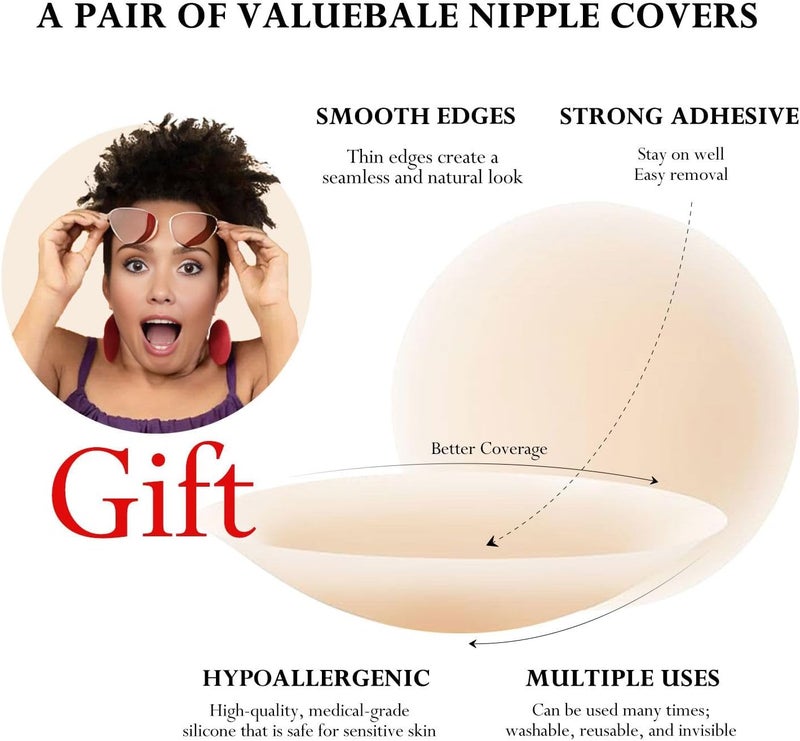 queensecret Adhesive Bra, Push up Strapless Self Adhesive Bra, Invisible Silicone Bra for Backless Dress - Image 5